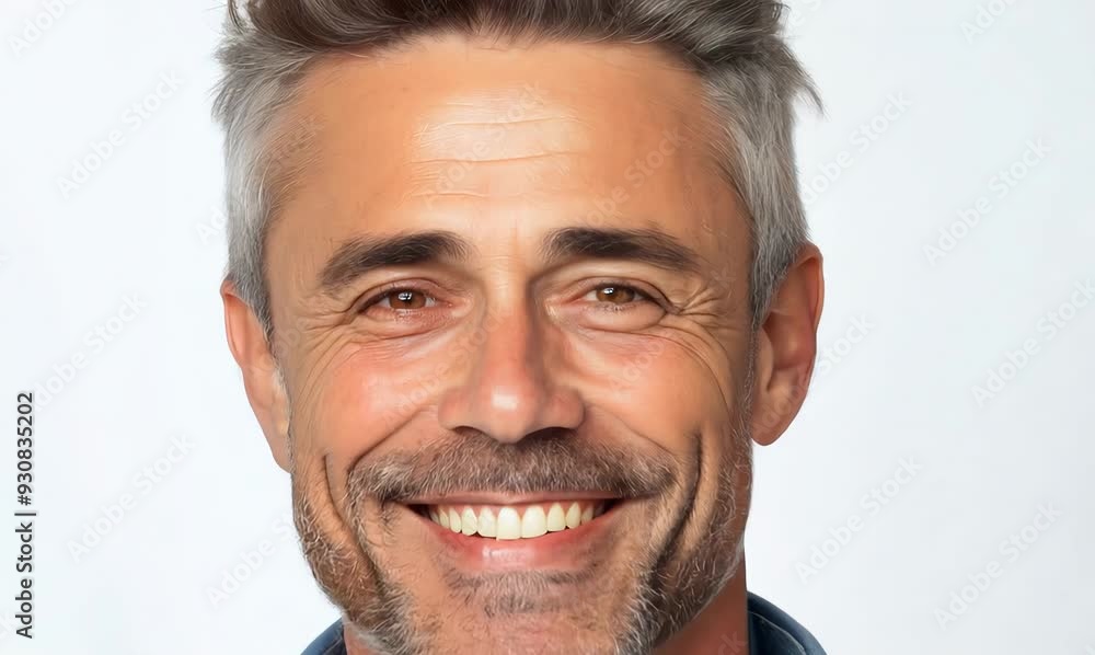 Portrait of a handsome middle-aged man smiling at the camera Portrait of a handsome middle-aged man smiling at the camera