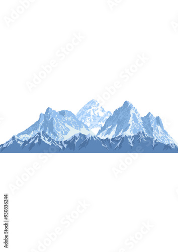 Vector Nepal mountains wall decal sticker 