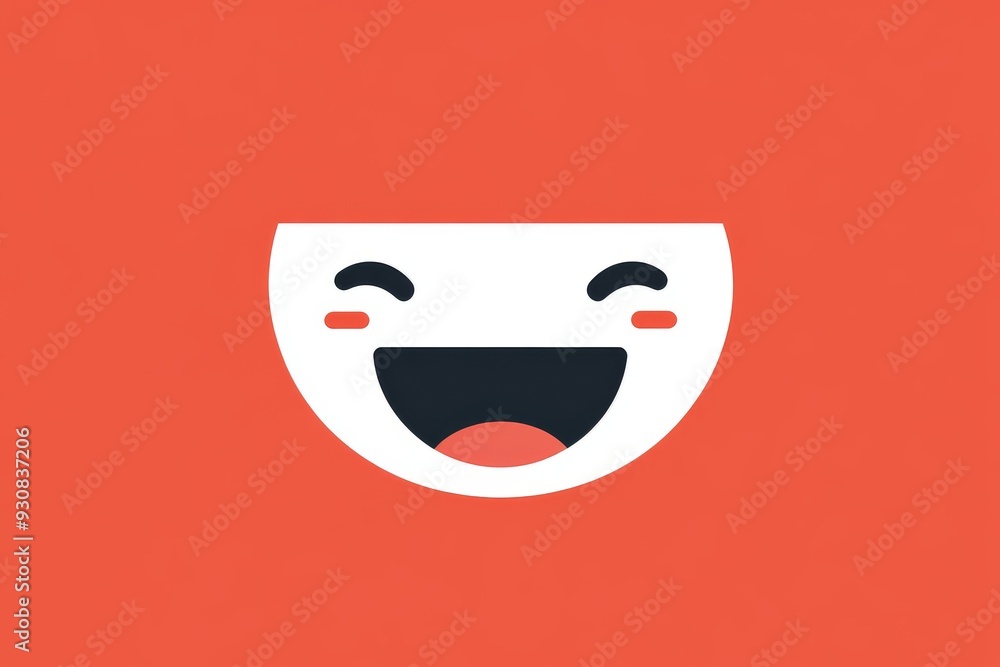 Minimalist smiley face on a red background symbolizing simplicity joy and positivity in a modern cheerful design with a focus on emotional expression Minimalist smiley face on a red background symbolizing simplicity joy and positivity in a modern cheerful design with a focus on emotional expression
