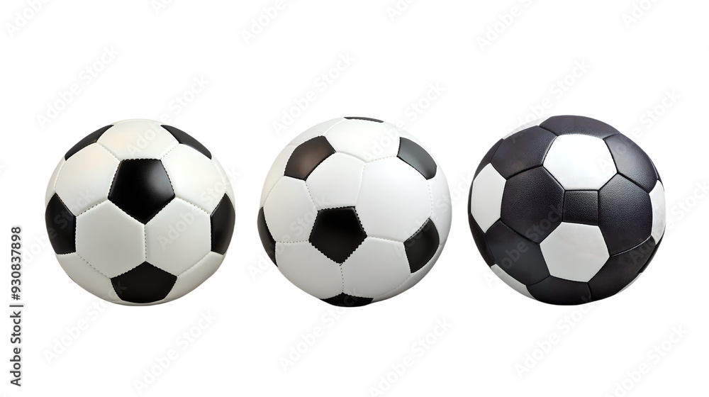 Soccer balls isolated on white transparent Soccer balls isolated on white transparent