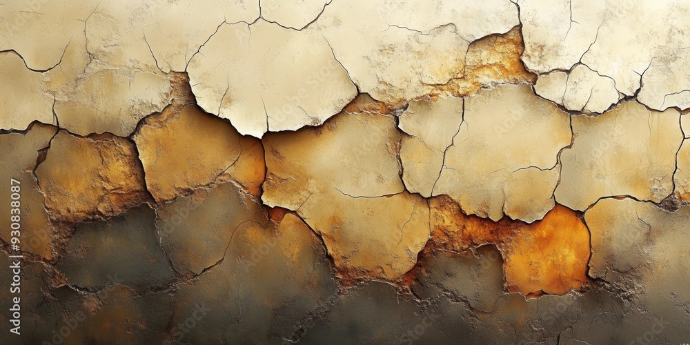 Obraz premium Ceramic Dreams: Subtle Glimmering Fragmentation, generative ai