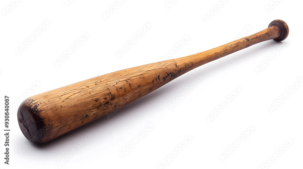 Wooden Baseball Bat Isolated on White Background Wooden Baseball Bat Isolated on White Background