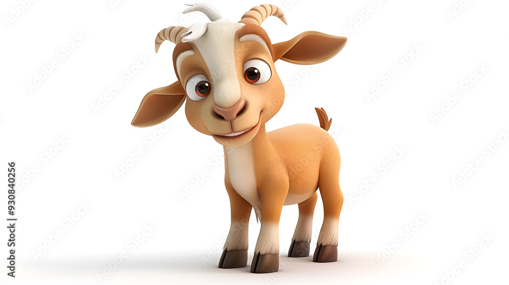 Cute 3D Cartoon Goat Cute 3D Cartoon Goat