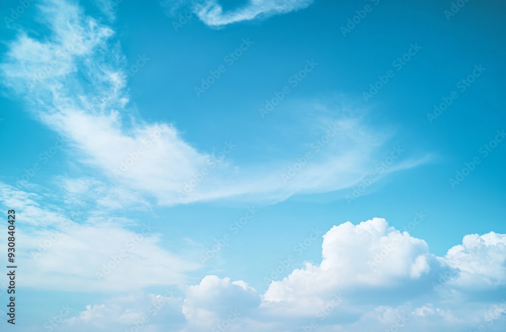 Clear blue sky with white clouds, high-resolution professional photograph showcasing a clean background with intricate details and bokeh lighting, emphasizing high color, contrast, and elegance. Clear blue sky with white clouds, high-resolution professional photograph showcasing a clean background with intricate details and bokeh lighting, emphasizing high color, contrast, and elegance.
