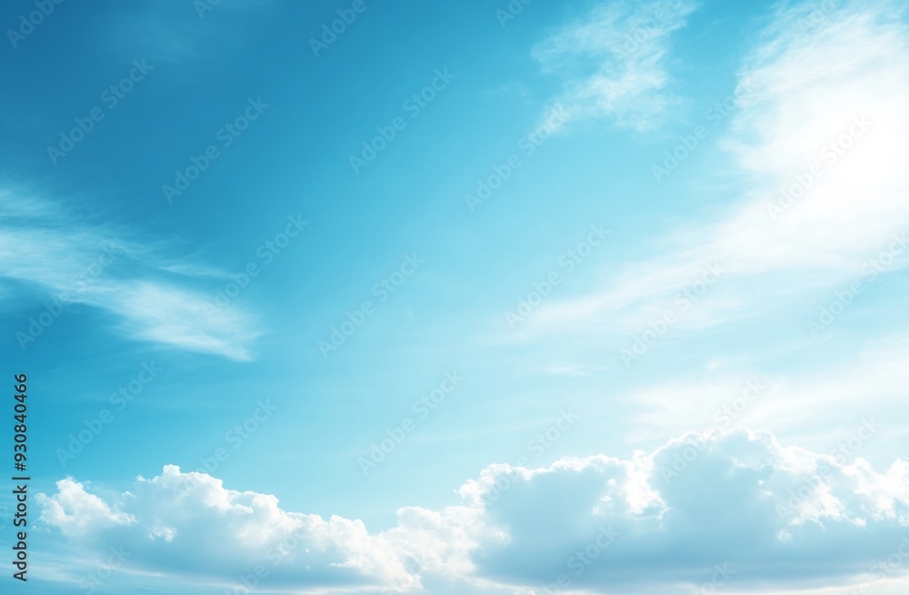 Clear blue sky with white clouds, high-resolution professional photograph showcasing a clean background with intricate details and bokeh lighting, emphasizing high color, contrast, and elegance. Clear blue sky with white clouds, high-resolution professional photograph showcasing a clean background with intricate details and bokeh lighting, emphasizing high color, contrast, and elegance.
