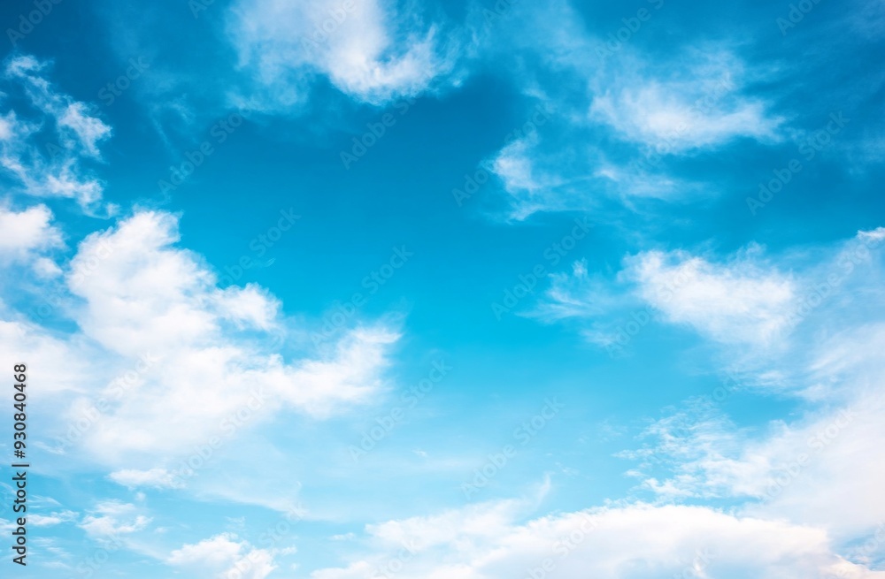 Clear blue sky with white clouds, high-resolution professional photograph showcasing a clean background with intricate details and bokeh lighting, emphasizing high color, contrast, and elegance. Clear blue sky with white clouds, high-resolution professional photograph showcasing a clean background with intricate details and bokeh lighting, emphasizing high color, contrast, and elegance.