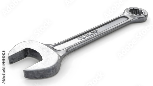 Steel Wrench Isolated on White Background