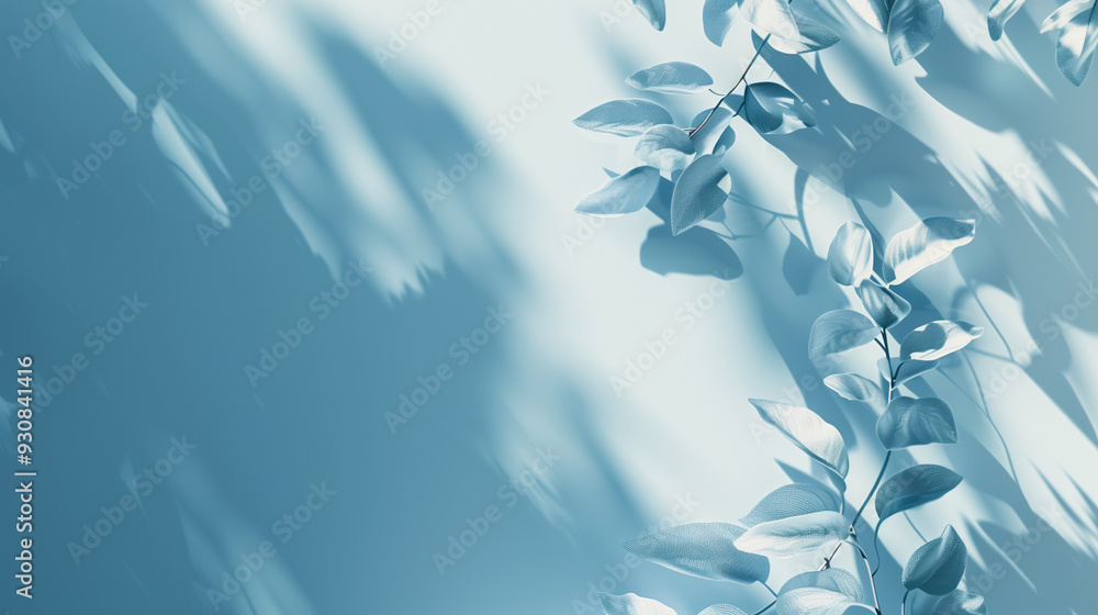 Elegant Botanical Shadows in Cool Tones Elegant Botanical Shadows in Cool Tones