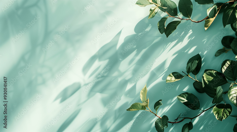 Minimalist Botanical Shadows and Greenery Background Minimalist Botanical Shadows and Greenery Background