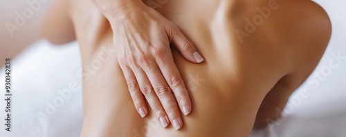 Wallpaper Mural A massage therapist treating a patient s back and shoulders to relieve office syndrome, office syndrome, massage therapy, pain relief Torontodigital.ca