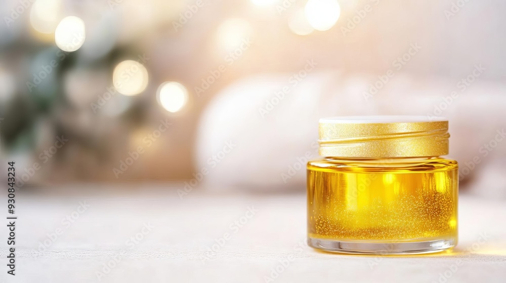 Close-up of moisturizing oil with golden shimmer, skin care moisturizing oil, adding a radiant glow to skin Close-up of moisturizing oil with golden shimmer, skin care moisturizing oil, adding a radiant glow to skin