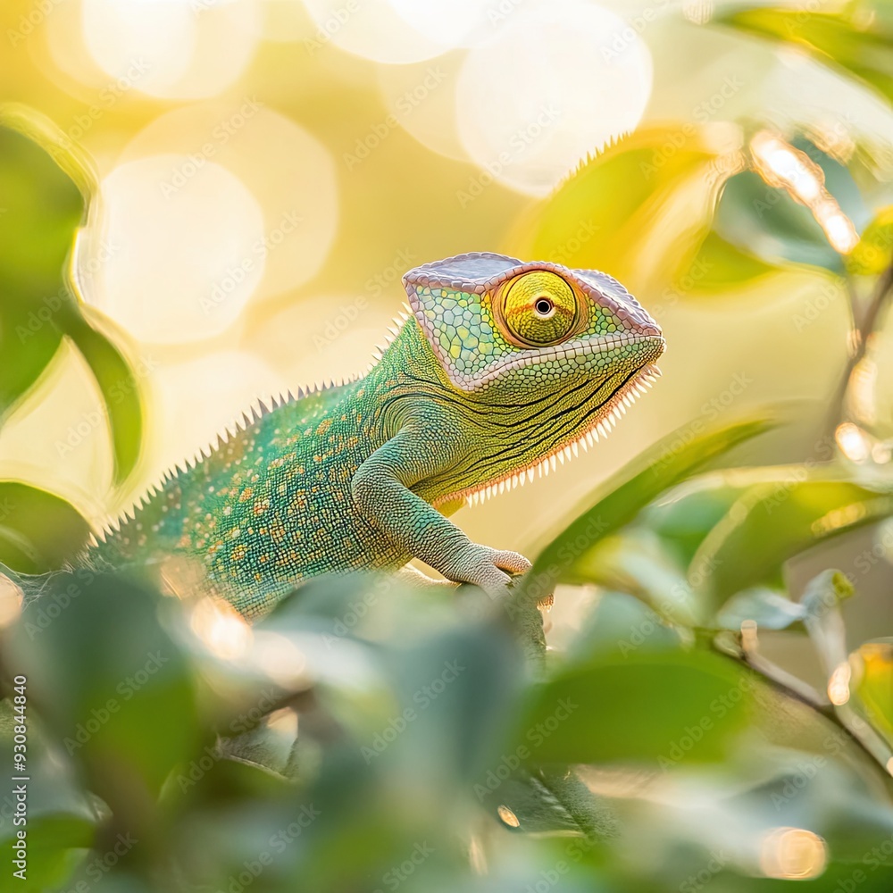 Chameleon isolated on summer background Chameleon isolated on summer background