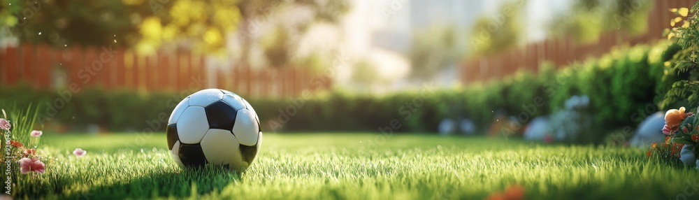 Dynamic 3D Soccer Match Illustration with Energetic Players on Clean Background - Wide Banner Design with Copy Space. Dynamic 3D Soccer Match Illustration with Energetic Players on Clean Background - Wide Banner Design with Copy Space.