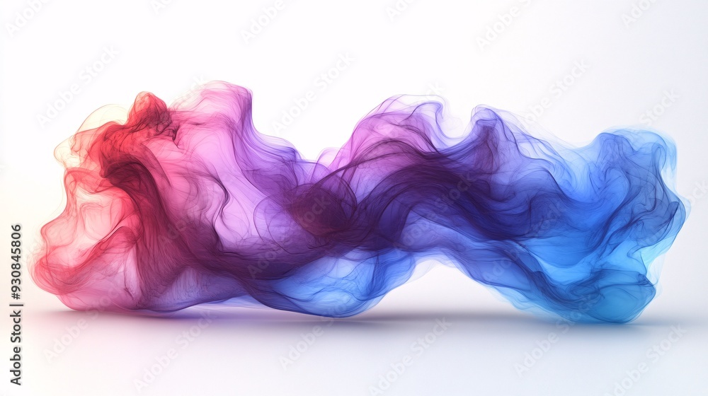 Beautiful transparent abstract dynamic waves in blue and red colors, white background Beautiful transparent abstract dynamic waves in blue and red colors, white background