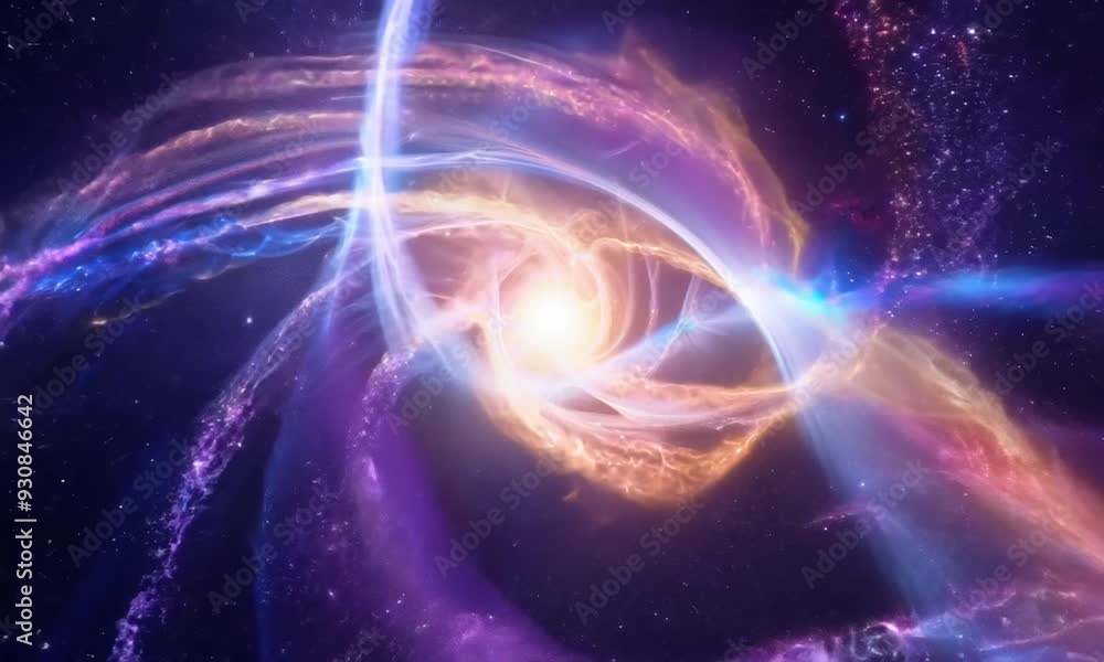 Interwoven Cosmic Nebulae Bright, colorful clouds of gas and dust twist together in space Interwoven Cosmic Nebulae Bright, colorful clouds of gas and dust twist together in space