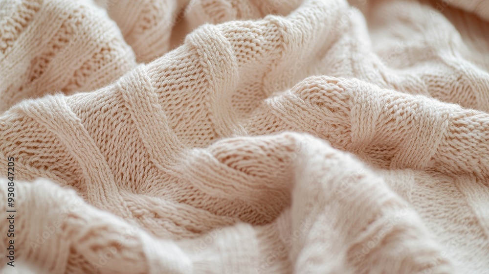 Soft Beige Knitted Fabric Texture Background Soft Beige Knitted Fabric Texture Background