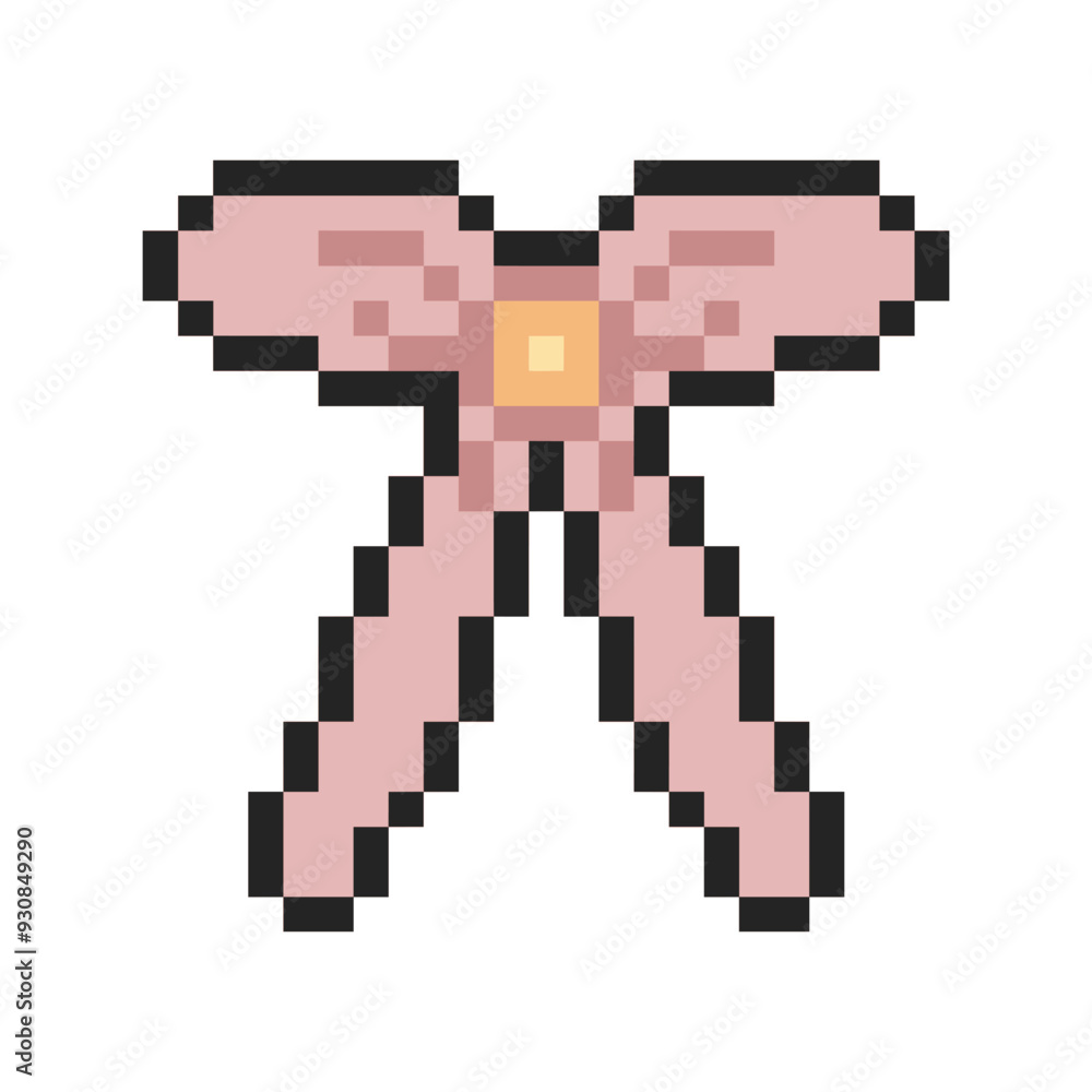 Fototapeta premium cute ribbon coquette pixel art