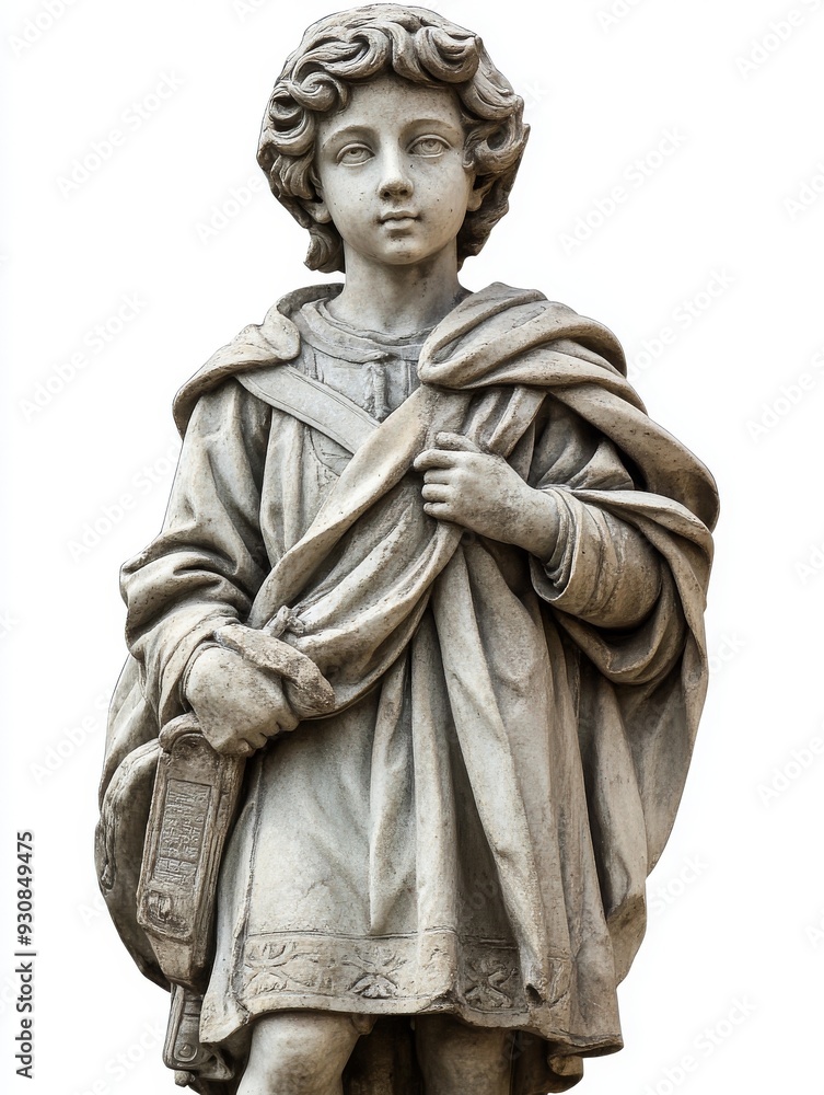 Marble Statue of a Young Boy with a Book Marble Statue of a Young Boy with a Book
