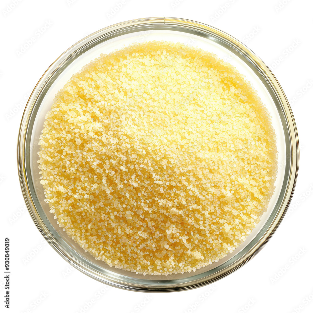 Semolina in a bowl isolated on transparent white background, clipping path Semolina in a bowl isolated on transparent white background, clipping path