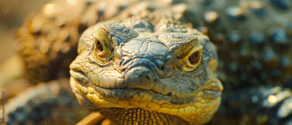 Fototapeta premium Image of reptile in natural wildlife habitat. Close-up image of a reptile.