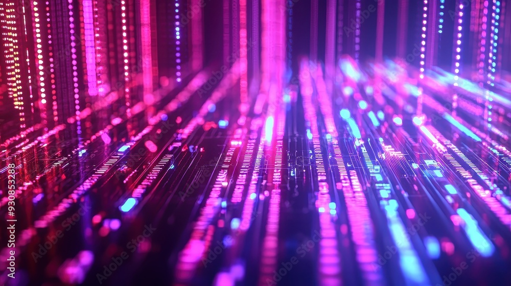 Abstract Futuristic Neon Lights Technology Background Abstract Futuristic Neon Lights Technology Background