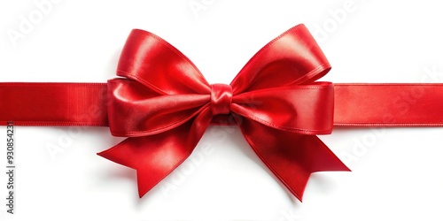 Red bow on a white background. 