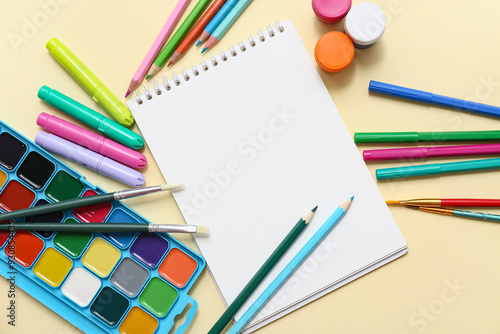Creative art supplies flat ...