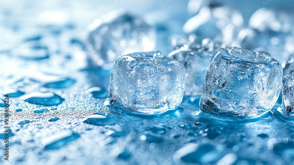 ice cubes filling the entire frame. The ice cubes are transparent and textured, reflecting light to create a cool, refreshing atmosphere. The background is entirely composed of ice ice cubes filling the entire frame. The ice cubes are transparent and textured, reflecting light to create a cool, refreshing atmosphere. The background is entirely composed of ice