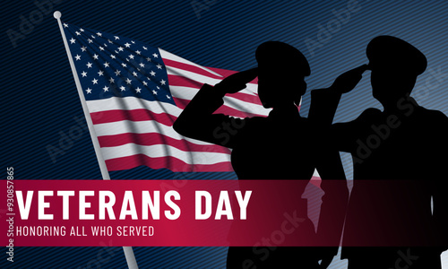 Happy Veterans Day United States of America background vector illustration