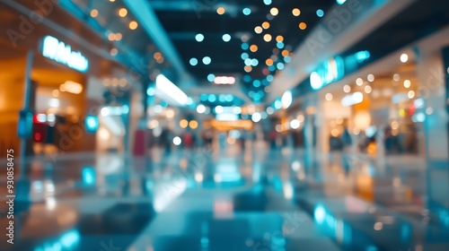 Abstract blur modern shopping mall interior background