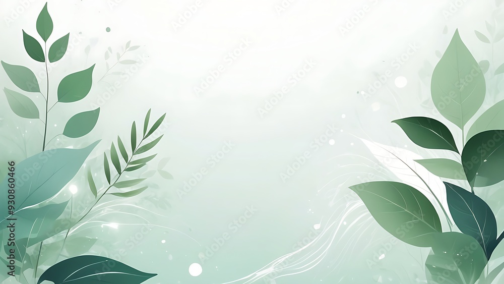 Lush green leaves contrast against white lines on a light green background. Suitable for ecofriendly designs or naturethemed projects Lush green leaves contrast against white lines on a light green background. Suitable for ecofriendly designs or naturethemed projects
