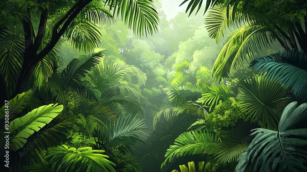 tropical jungle. green forest background. tropical jungle. green forest background.
