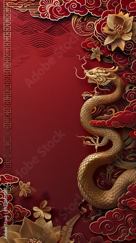 Wallpaper Mural Concept of Happy Chinese New Year. Chinese new year still life of snake celebration. Chinese characters on the object means to fortune, good luck, wealth, and money flow. Torontodigital.ca