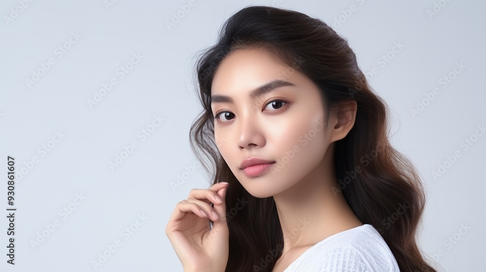 Portrait of a Young Woman with Long Brown Hair Portrait of a Young Woman with Long Brown Hair