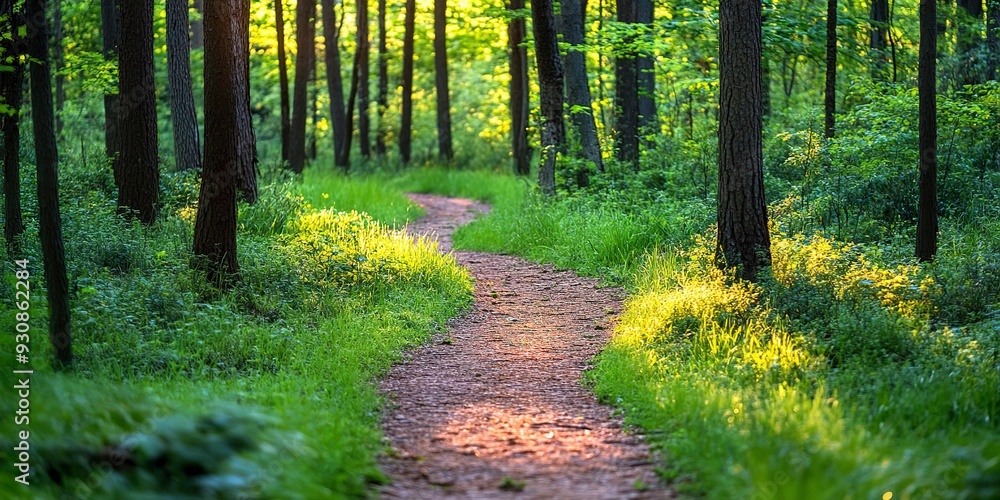 Fototapeta premium path in the forest at morning time