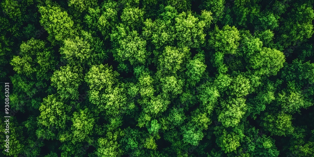 Aerial view of a dense forest canopy stretching to the horizon Aerial view of a dense forest canopy stretching to the horizon