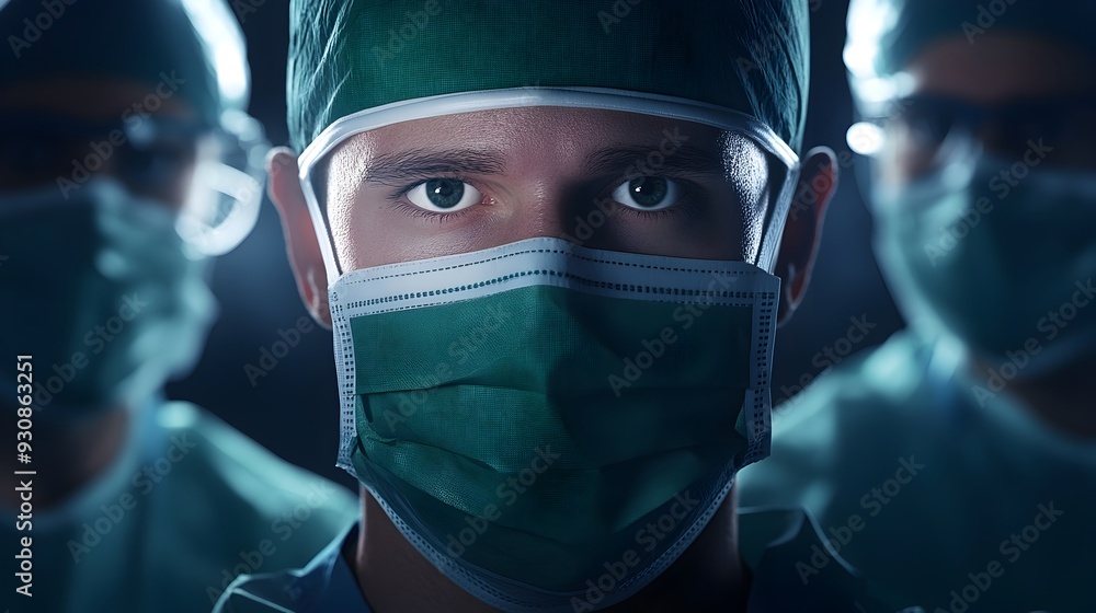 Aspiring Medical Intern Observing a Complex Surgical Procedure Surrounded by Experienced Doctors Aspiring Medical Intern Observing a Complex Surgical Procedure Surrounded by Experienced Doctors