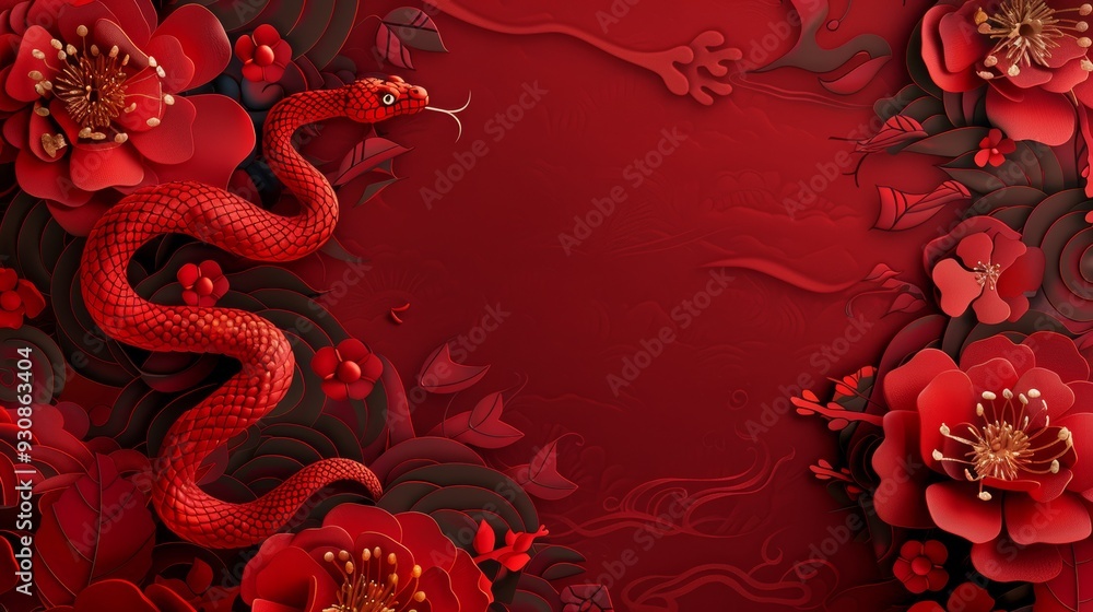 Happy chinese new year, year of the snake zodiac sign. Chinese characters on the object means to fortune, good luck, wealth, and money flow. Happy chinese new year, year of the snake zodiac sign. Chinese characters on the object means to fortune, good luck, wealth, and money flow.