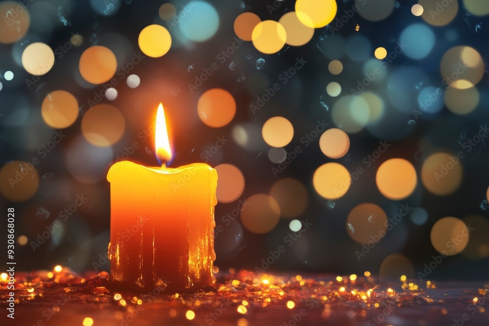 Candle light and bokeh background celebrate Indian Holiday Diwali with generative ai Candle light and bokeh background celebrate Indian Holiday Diwali with generative ai