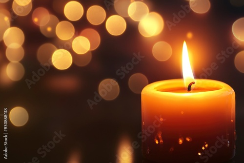 Candle light and bokeh background celebrate Indian Holiday Diwali with generative ai