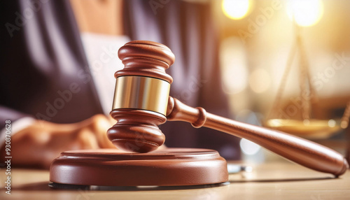 Close-Up of a Gavel on a Judge's Bench