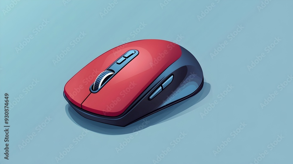 Flat of a Wireless Mouse with Smooth Scrolling and Cursor Movement Flat of a Wireless Mouse with Smooth Scrolling and Cursor Movement