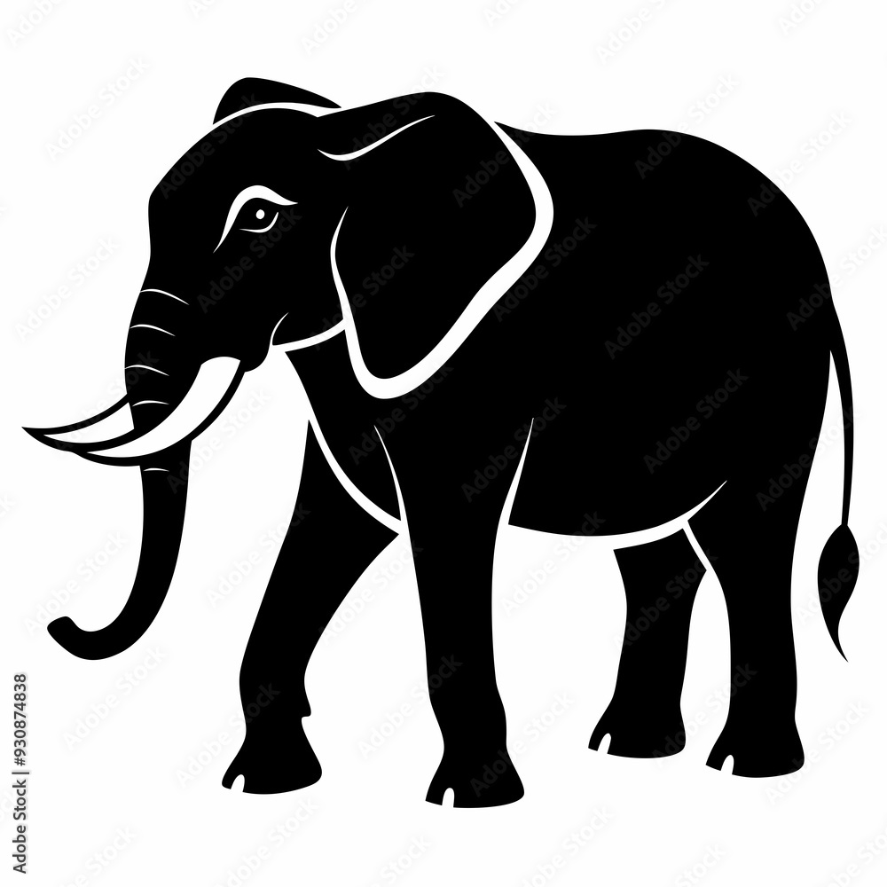 Fototapeta premium elephant silhouette vector image