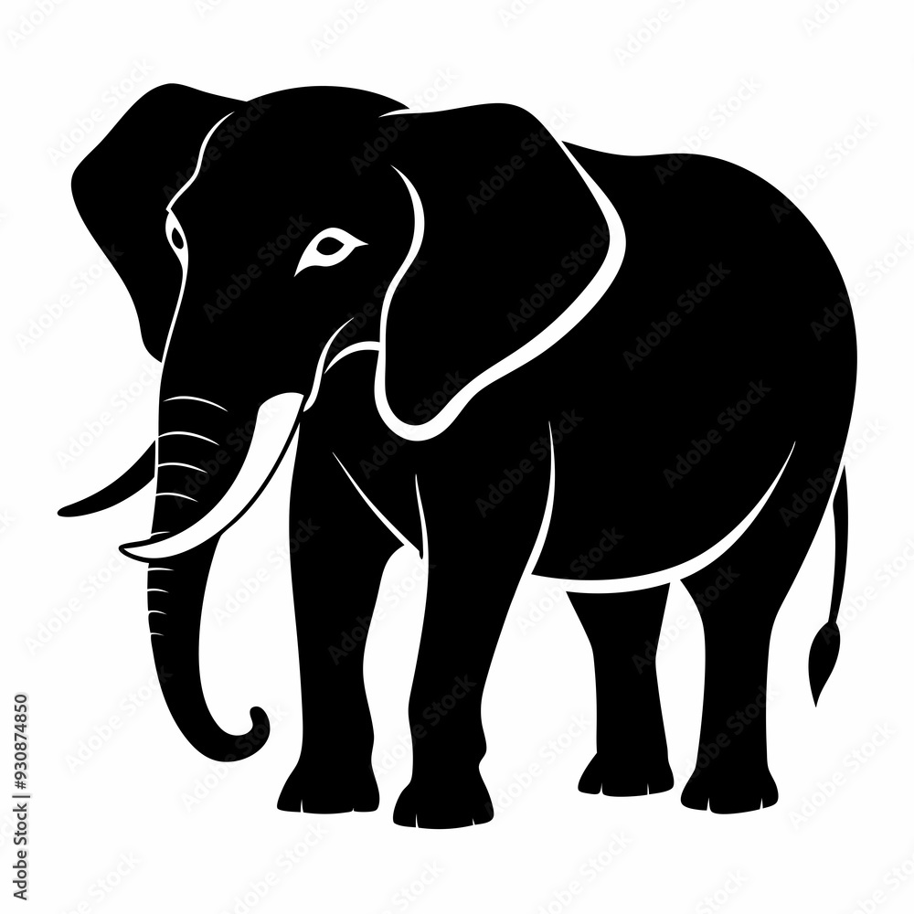 Fototapeta premium elephant silhouette vector image