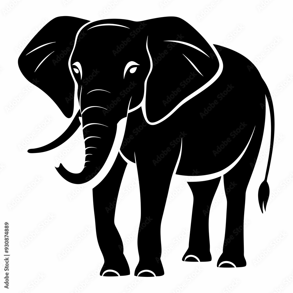Obraz premium elephant silhouette vector image