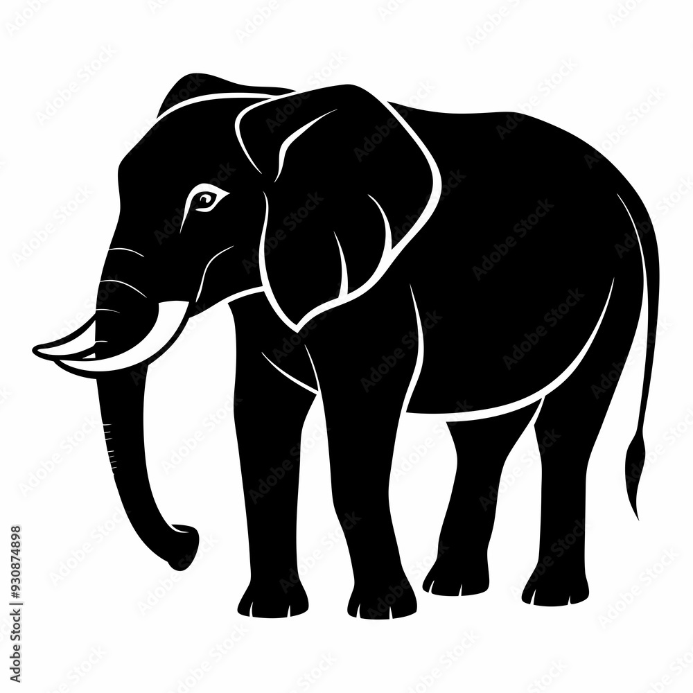 Obraz premium elephant silhouette vector image