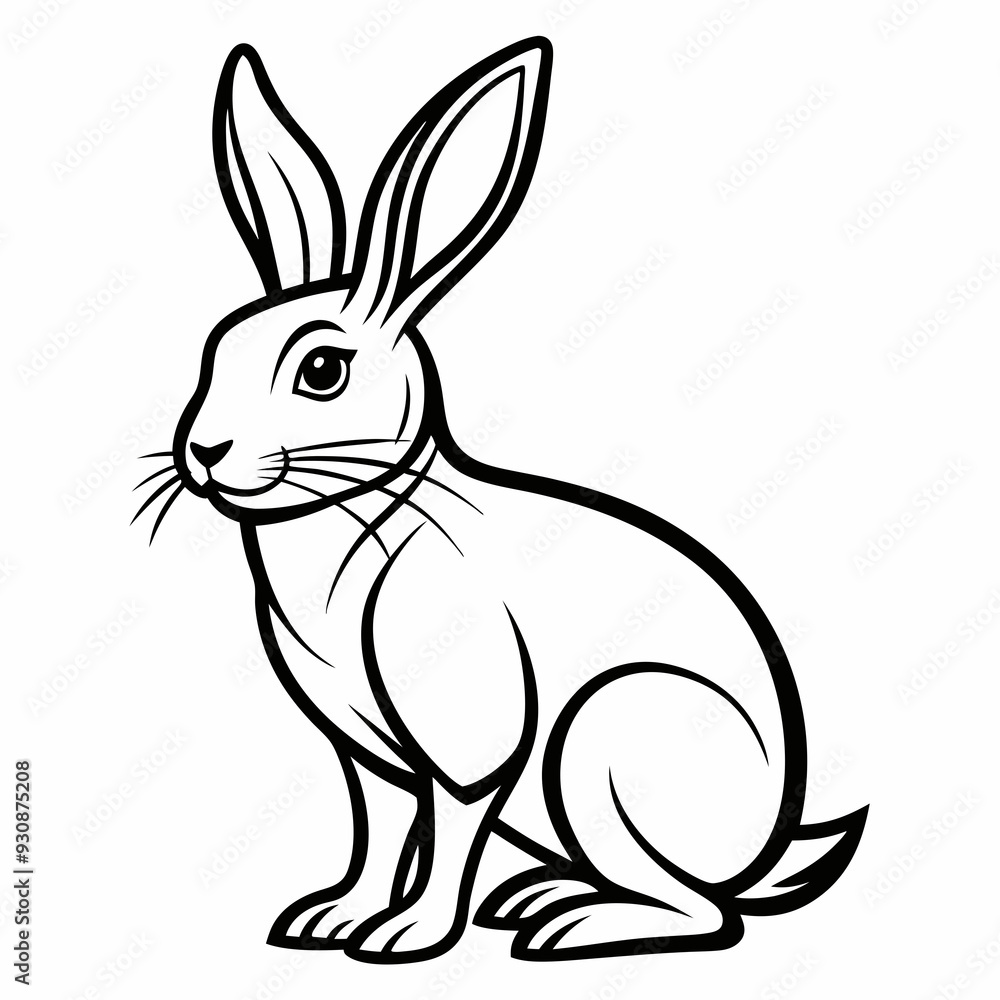 Rabbit silhouette in vector. Easter bunny, Can be used as a stencil or template for festive decorations, postcards, shop windows Rabbit silhouette in vector. Easter bunny, Can be used as a stencil or template for festive decorations, postcards, shop windows