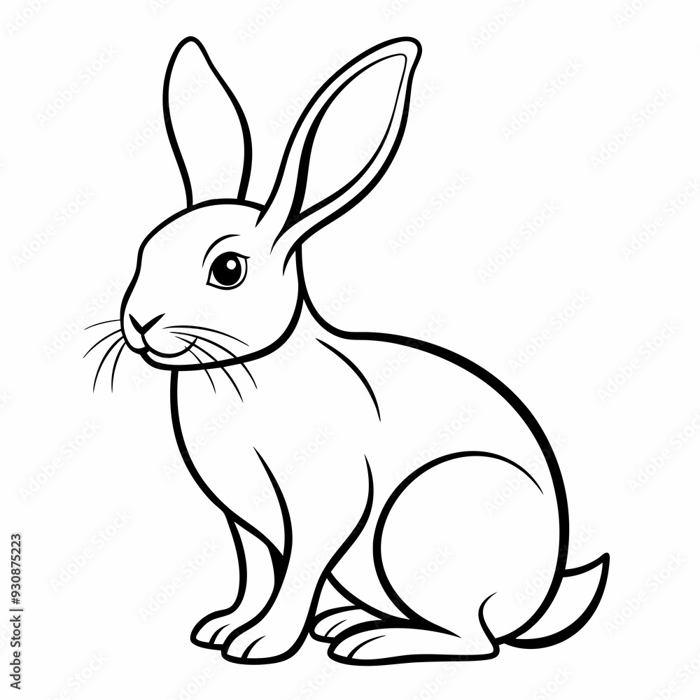 Rabbit silhouette in vector. Easter bunny, Can be used as a stencil or template for festive decorations, postcards, shop windows Rabbit silhouette in vector. Easter bunny, Can be used as a stencil or template for festive decorations, postcards, shop windows