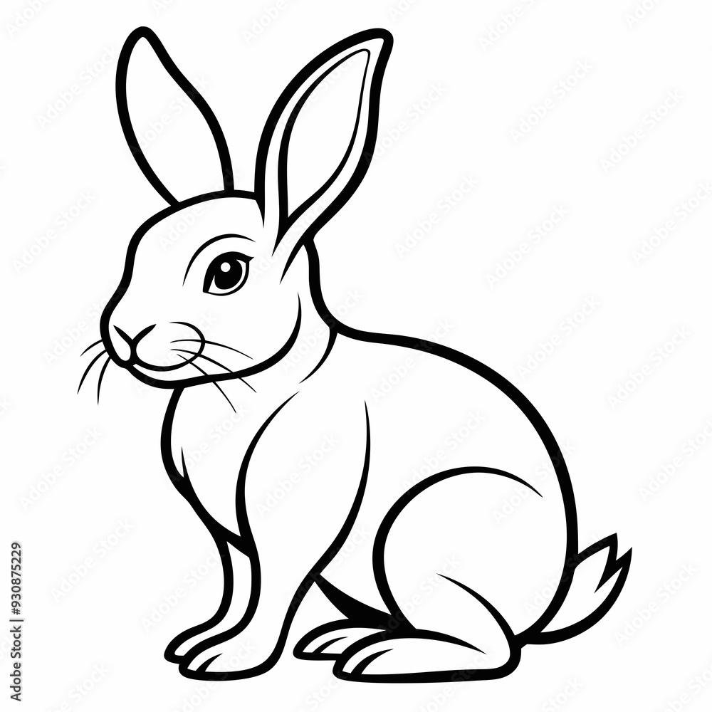 Rabbit silhouette in vector. Easter bunny, Can be used as a stencil or template for festive decorations, postcards, shop windows Rabbit silhouette in vector. Easter bunny, Can be used as a stencil or template for festive decorations, postcards, shop windows