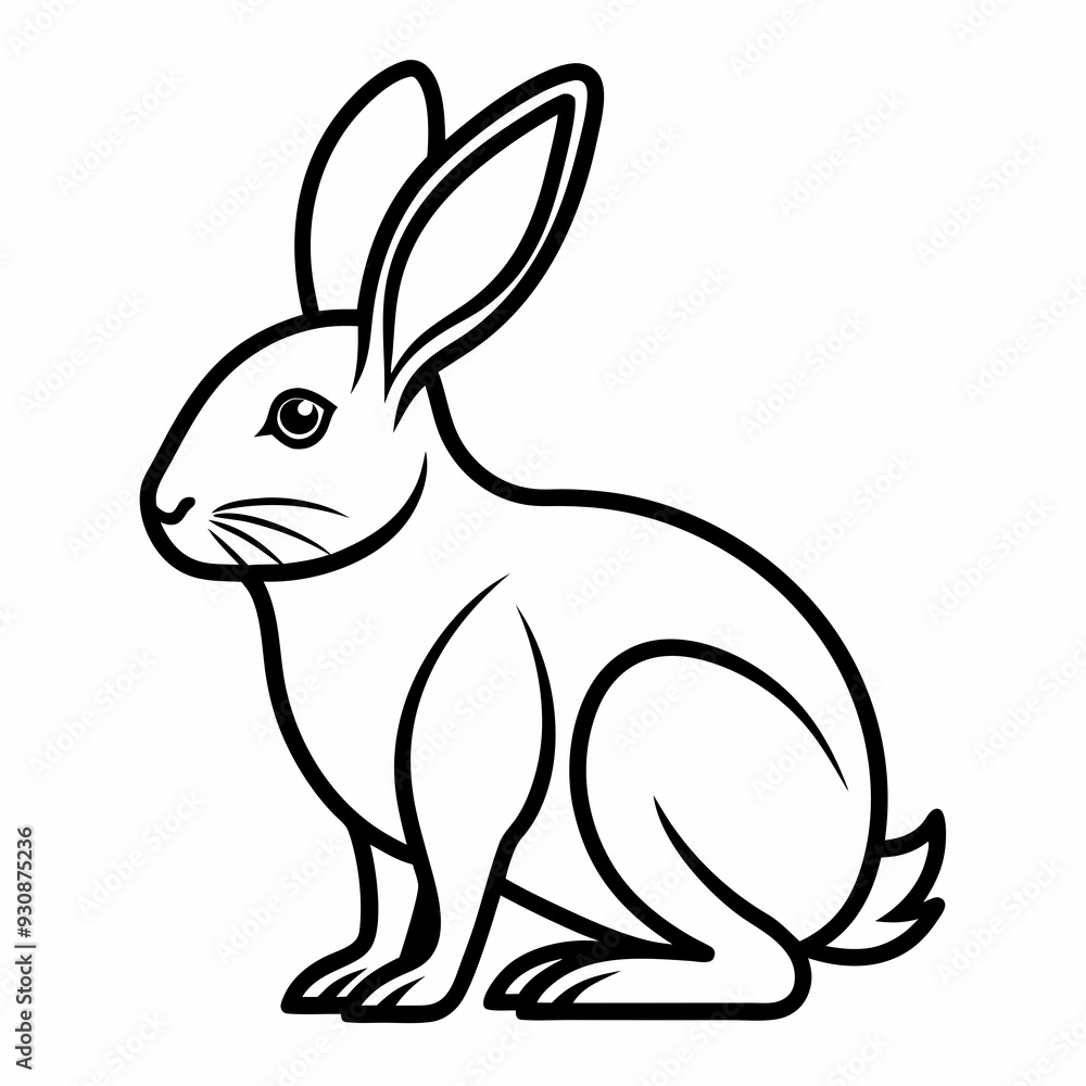 Rabbit silhouette in vector. Easter bunny, Can be used as a stencil or template for festive decorations, postcards, shop windows Rabbit silhouette in vector. Easter bunny, Can be used as a stencil or template for festive decorations, postcards, shop windows